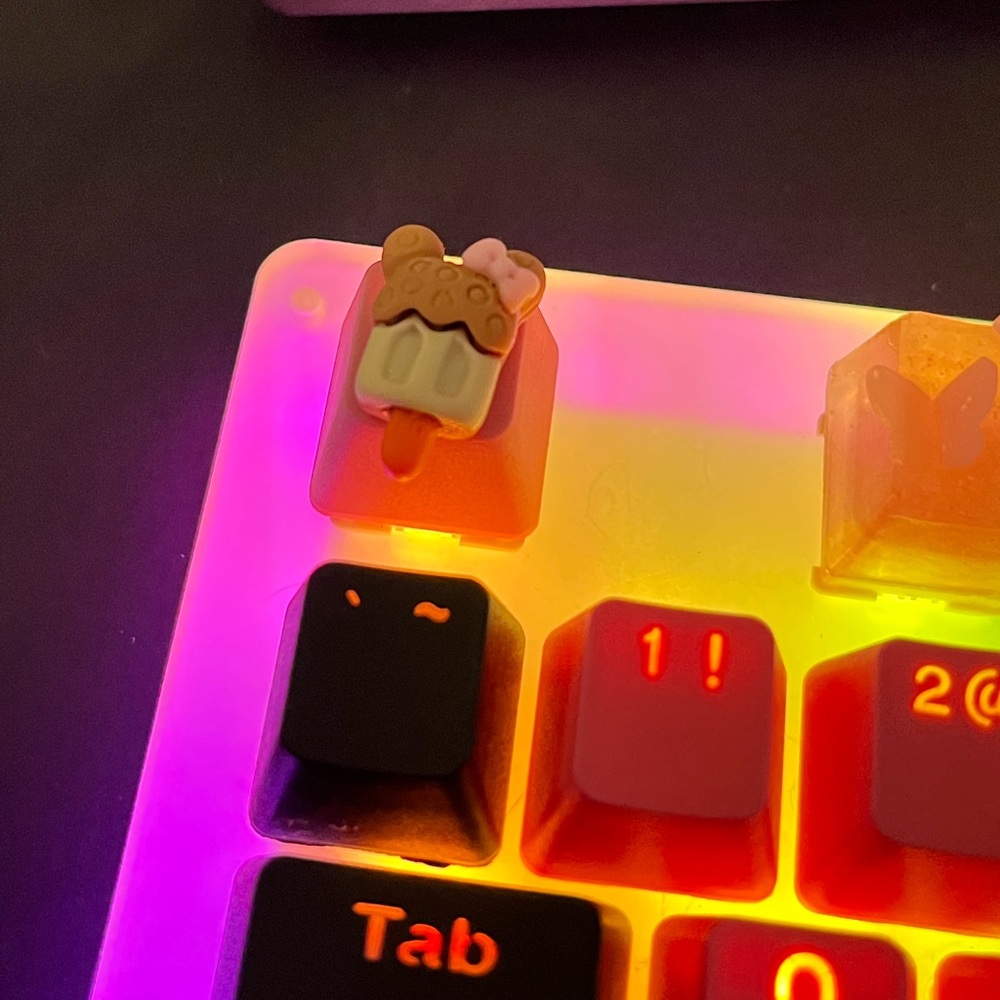 Cute pink popsicle artisan Keycap, Kawaii for OEM switches